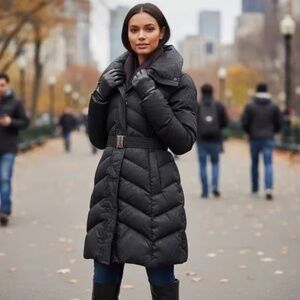 Marc New York Long Length Down Puffer Coat Black Medium